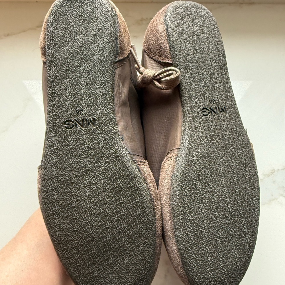 Mango Mixed Media Sneaker Brown Suede & Fabric Lace-Up new with tag - Picture 4 of 8